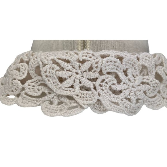 Lauren Conrad Small Blouse Semi Sheer Crochet Collar Stripe - Picture 6 of 6